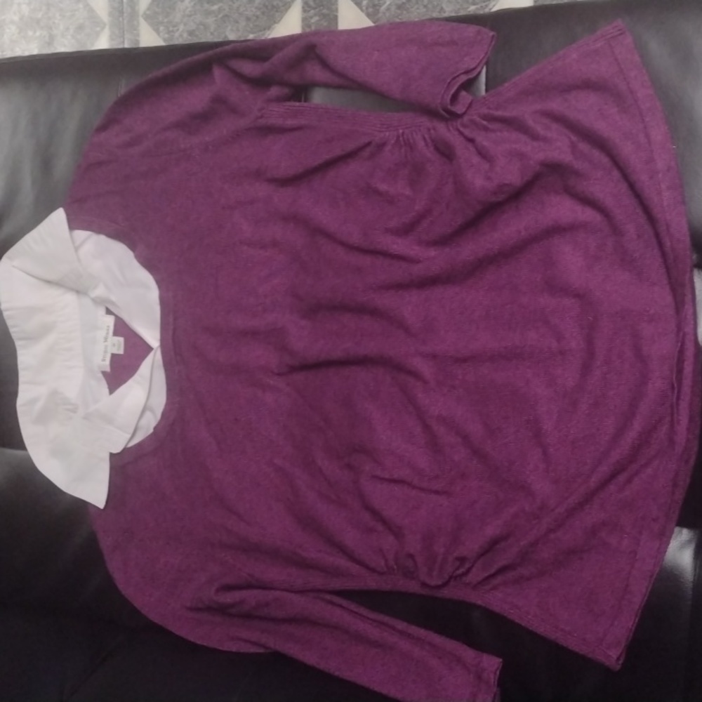 Studio Works Sweater With Shirt Collar Size M